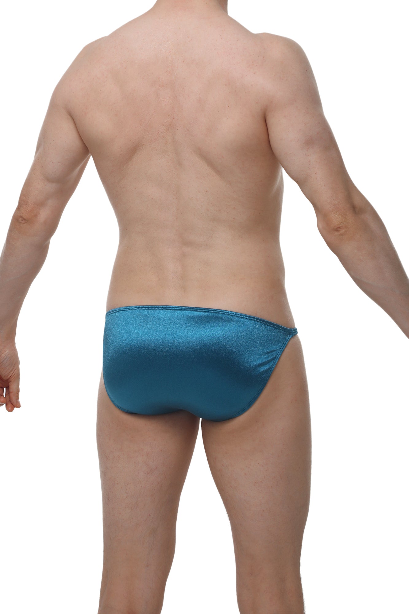 Bikini Lhery Satin Teal - PetitQ Underwear - Lingerie masculine sexy et sous-vêtements pour homme originaux
