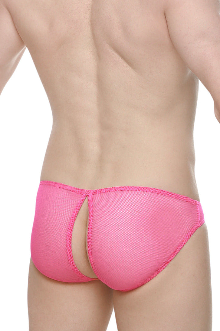 Bikini Poncy Mesh Rose Neon - PetitQ Underwear - Lingerie masculine sexy et sous-vêtements pour homme originaux