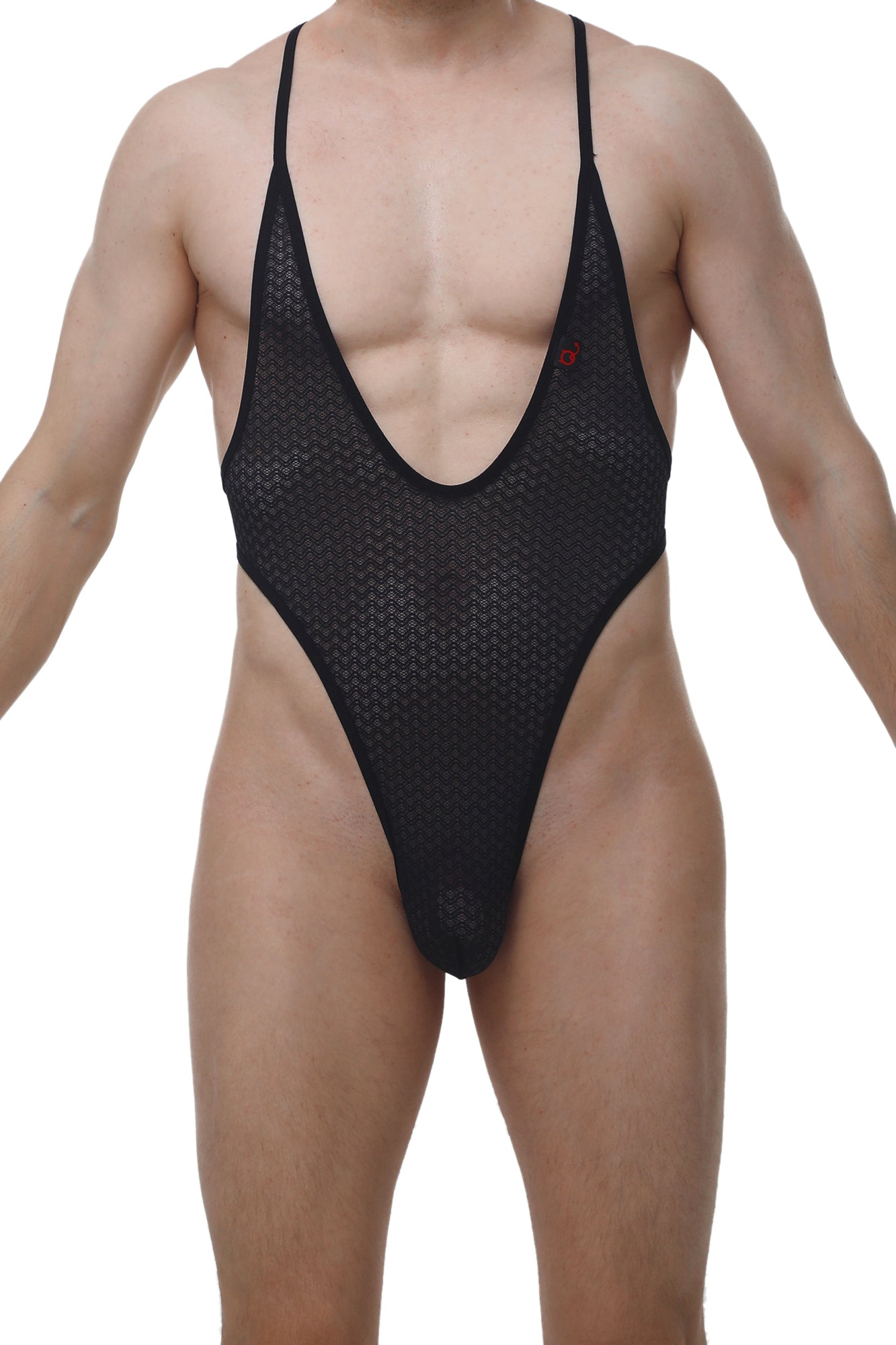Bodystring Causson Macra Noir - PetitQ Underwear - Lingerie masculine sexy et sous-vêtements pour homme originaux