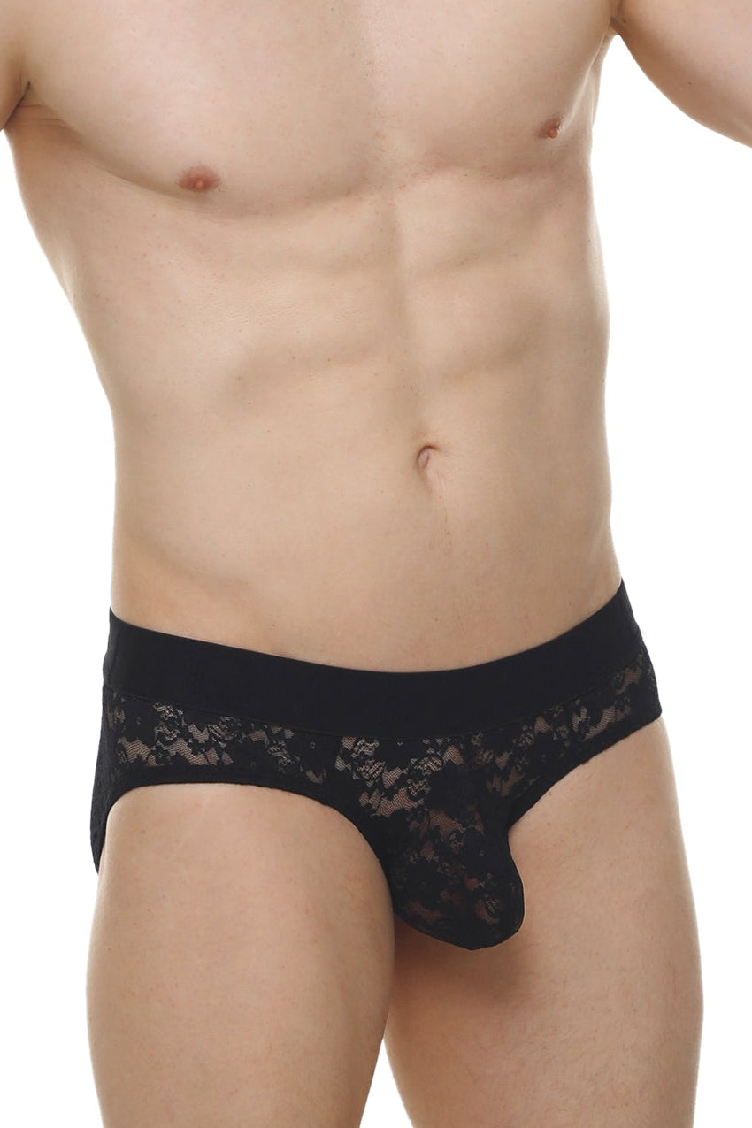 Slip Dome Dentelle Noir - PetitQ Underwear - Lingerie masculine sexy et sous-vêtements pour homme originaux