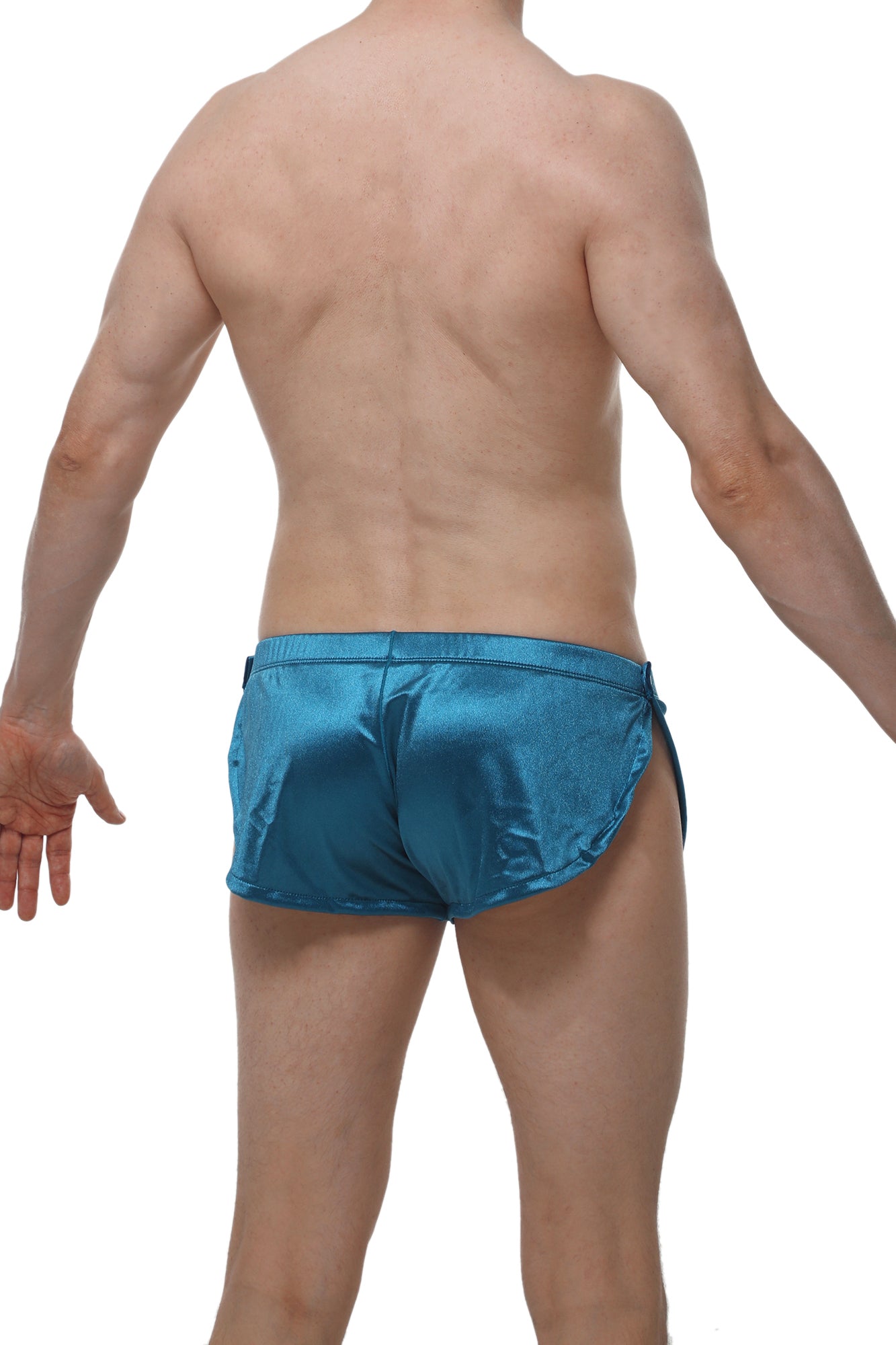 Short Snap Satin Teal - PetitQ Underwear - Lingerie masculine sexy et sous-vêtements pour homme originaux