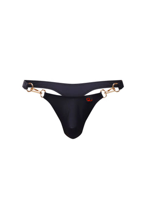 String de Bain Conguel Recyclé Noir - PetitQ Underwear - Lingerie masculine sexy et sous-vêtements pour homme originaux