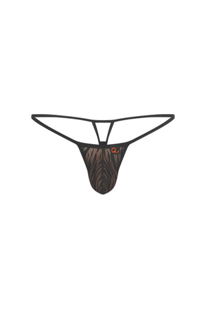String Migny Dentelle Savane Noir - PetitQ Underwear - Lingerie masculine sexy et sous-vêtements pour homme originaux