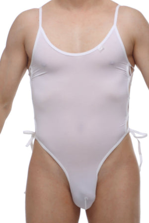 Body Lacets Blanc - PetitQ Underwear - Lingerie masculine sexy et sous-vêtements pour homme originaux