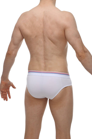 Slip Banne Blanc - PetitQ Underwear - Lingerie masculine sexy et sous-vêtements pour homme originaux