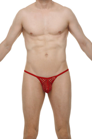 String Ficelle Chely Mesh Rouge - PetitQ Underwear - Lingerie masculine sexy et sous-vêtements pour homme originaux