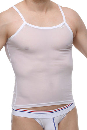 Débardeur Net Blanc - PetitQ Underwear - Lingerie masculine sexy et sous-vêtements pour homme originaux