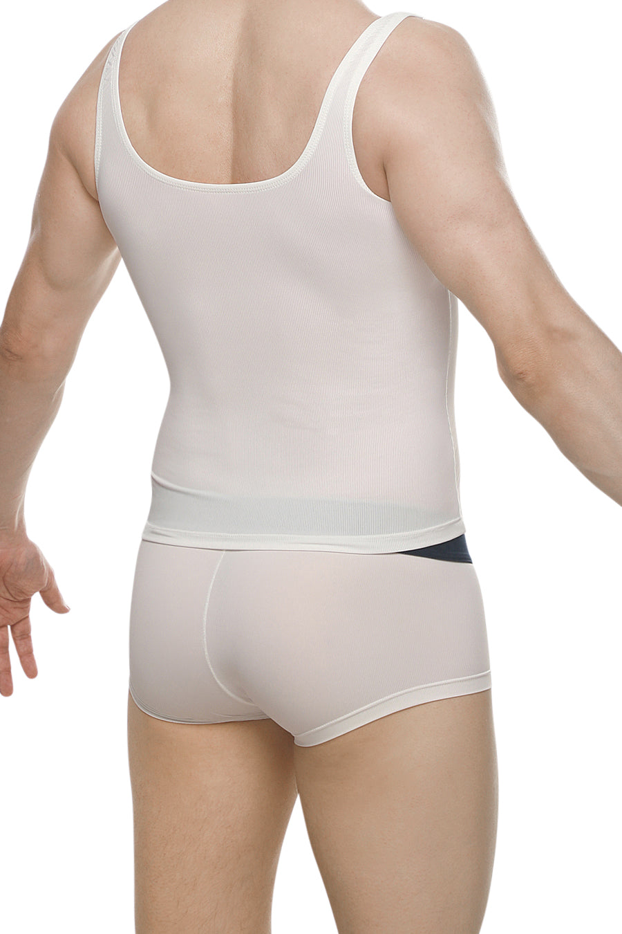 Débardeur Attan Rib Blanc - PetitQ Underwear - Lingerie masculine sexy et sous-vêtements pour homme originaux