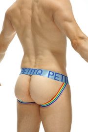 Blauer Netz-Regenbogen-Jockstrap