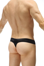 Mini Boxer String Satin Noir