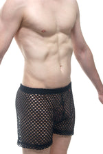 Schwarze Mesh-Shorts