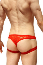 Jockstrap Tanga aus roter Spitze