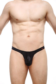 Tower Satin Tanga Schwarz